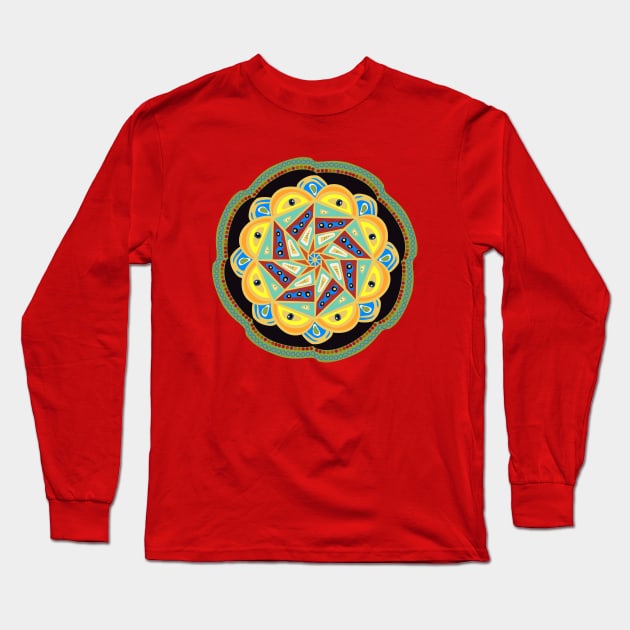 Tribal Circle Long Sleeve T-Shirt by ElsewhereArt